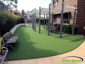 Moroba Aged Care Newcastle - fake grass installation
